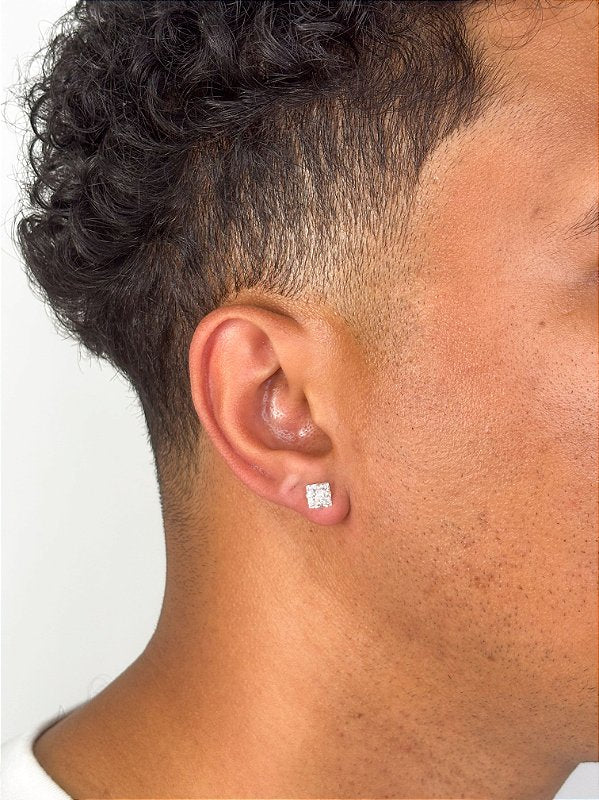 Kit Brincos 6, 8 e 10mm  Quadrado Prata 925 BRIP004-BRIP005-BRIP006