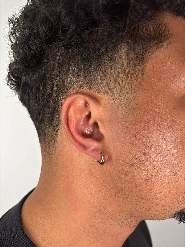 Brinco Argola Abaulada P Banhado a Ouro 18k BRI202