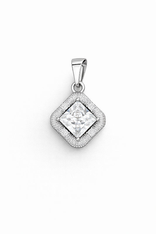 Pingente Quadrado 5 pedras Banhado A Ouro PIN154