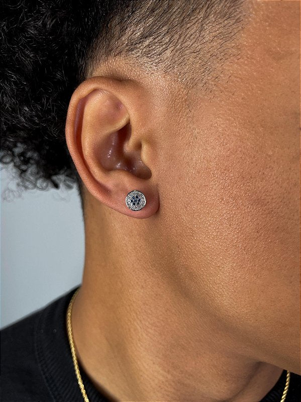 Brinco Fílip Blue Banhado A Ouro Branco BRI191