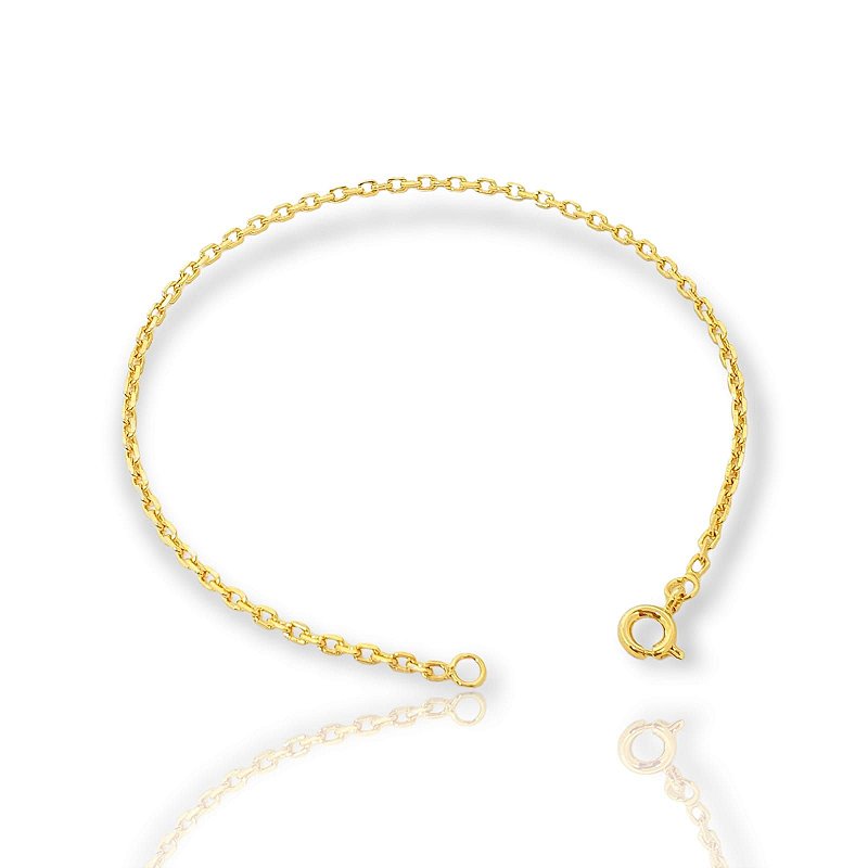 Pulseira Elo Cadeado 2mm Fecho Tradicional Banhada A Ouro 18K PUL011